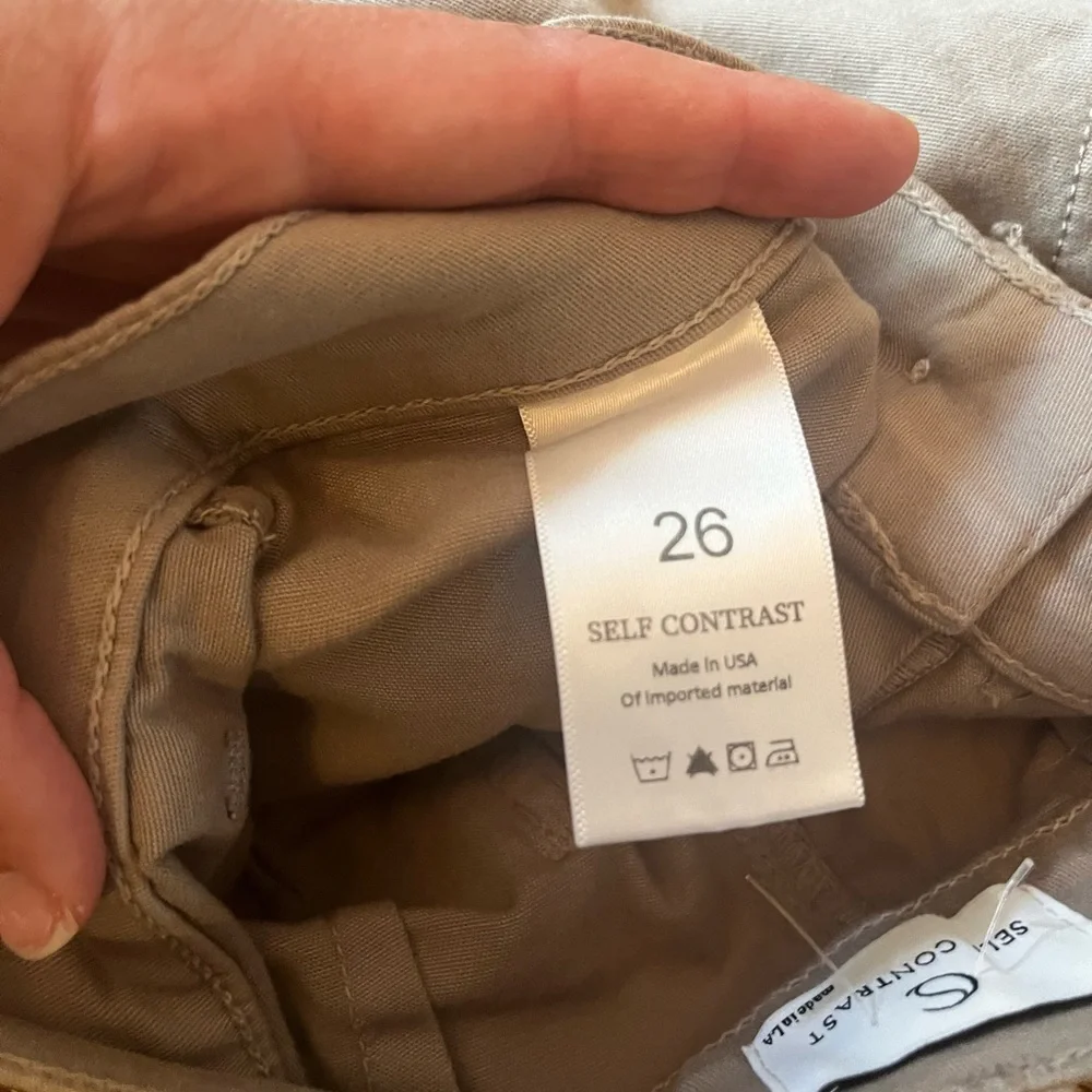Self Contrast Anthropologie Georgia Utility Beige Wide Leg Pants - Picture 5 of 14